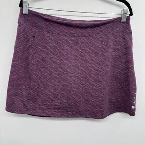 L.L. Bean Graphic Print Performance Skort Sz M Pink Gray Tennis Golf Pockets
